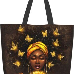 Women Tote Bag Black Water-Resistant Polyester Large Capacity Shoulder Purse